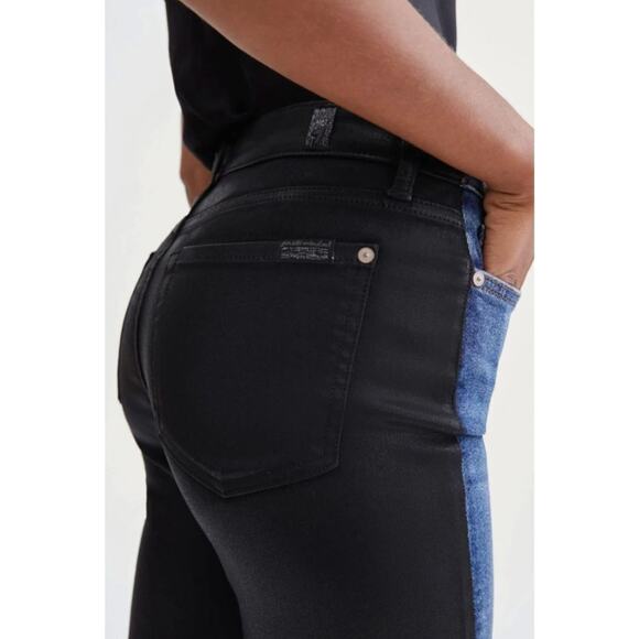 7 for all mankind The High Waist Ankle Skinny Two-Toned Jeans Size 32 - Picture 2 of 13